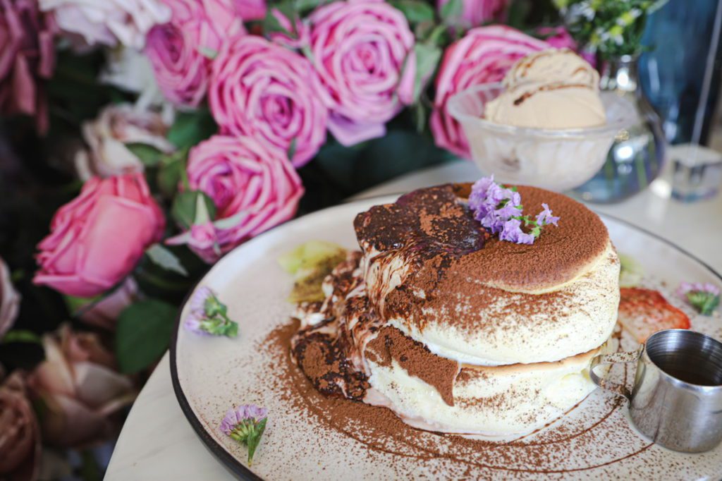 Nicole De Flower Cafe review, garden cafe, floral cafe, tiramisu soufflé pancake, cafe in the east
