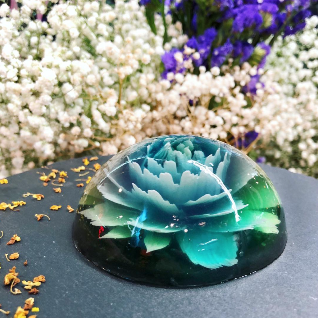 wild blooms review, flower tea jelly cake, garden theme cafe, floral cafe, cafe at Serangoon