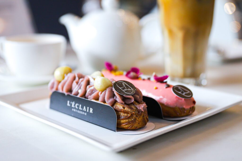 Eclairs are L'eclair Patisserie Dhoby Ghaut cafe