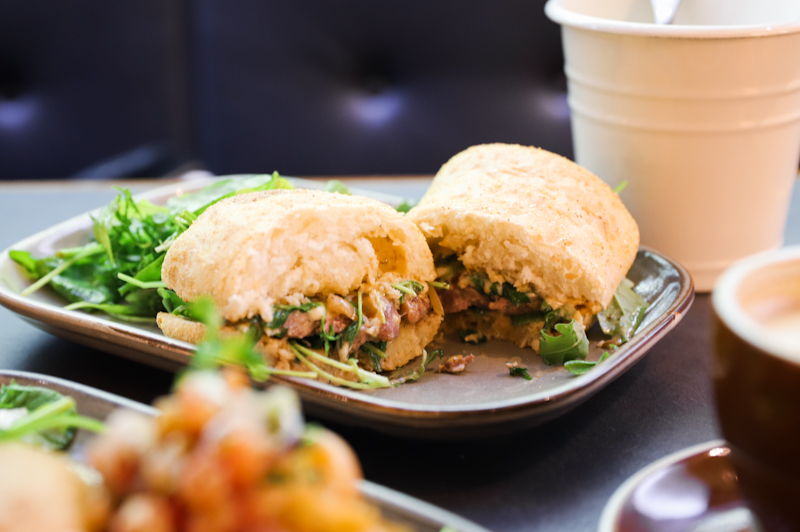 steak sandwich. ciabatta bread