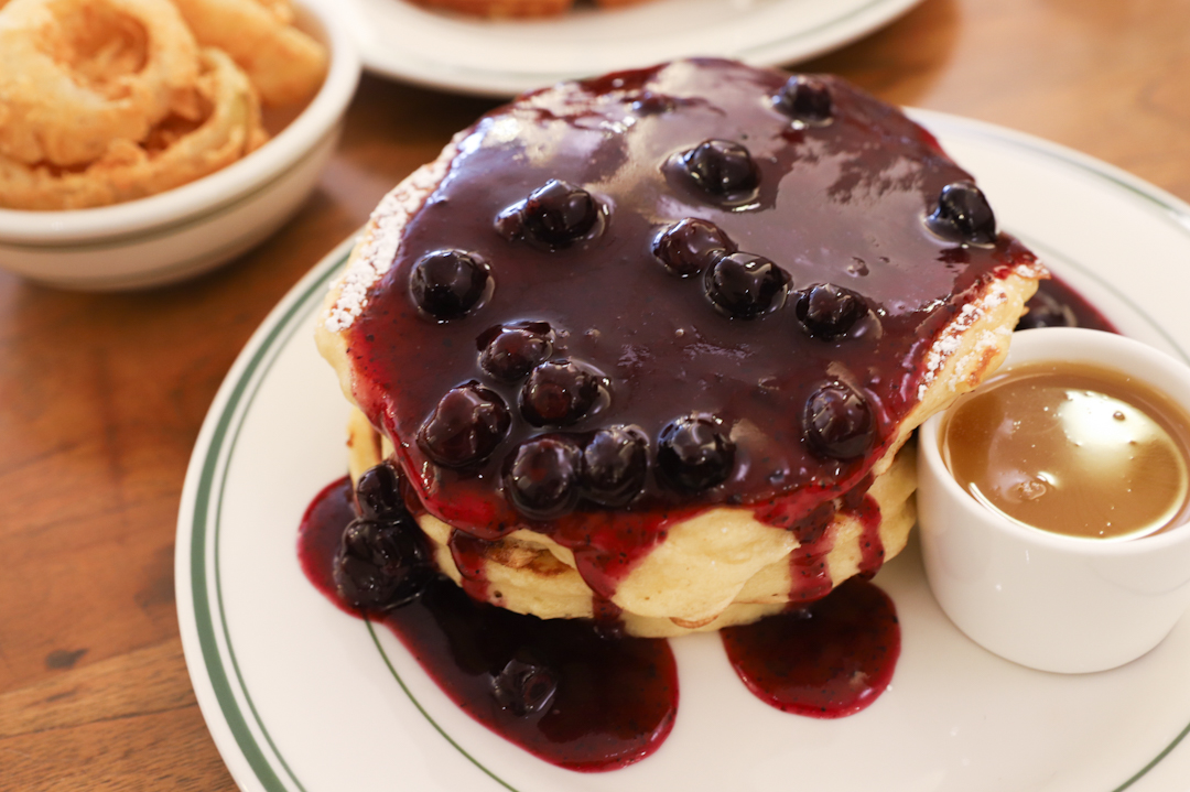 Clinton Street Baking Review - Pancakes with Warm Maple Butter and Blueberry Compote