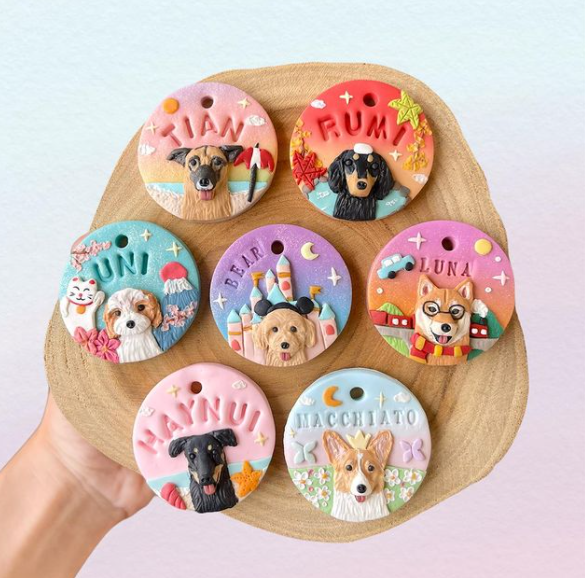 Customised dog tags with popular themes like Disney and Harry Potter. Source: clåe