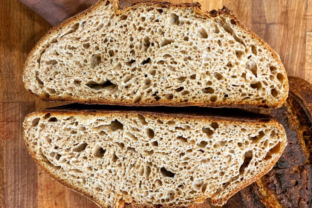 cross section of a good sourdough in singapore — woodlands sourdough