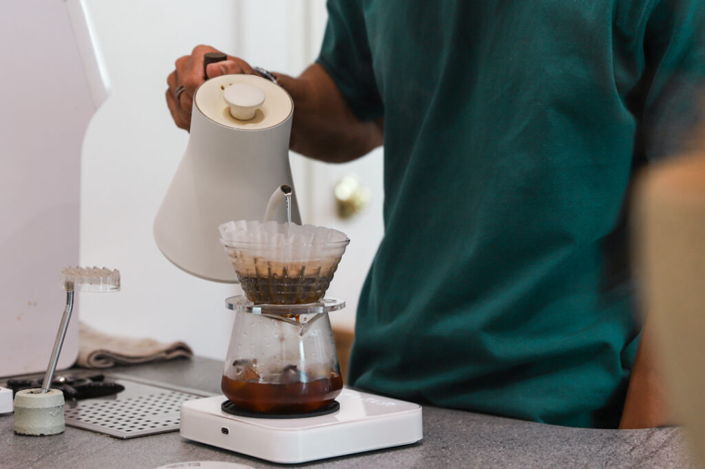 pouring filter coffee at asylum coffeehouse jalan besar