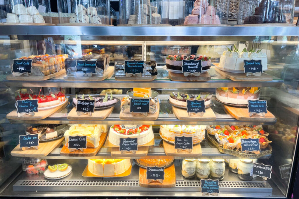 Cake selection at B Story Restaurant & Cafe