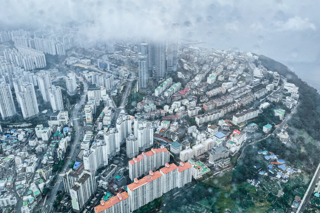 View from 100th floor of Busan X The Sky observatory