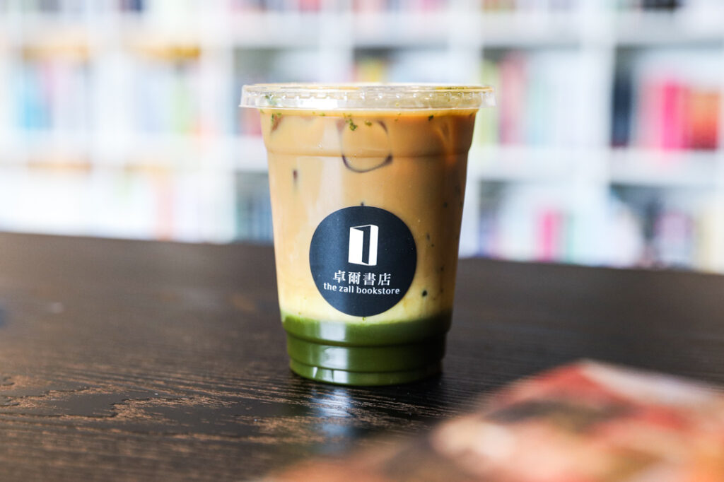 Iced Matcha Espresso at Zall Bookstore, bookstore cafe in Orchard