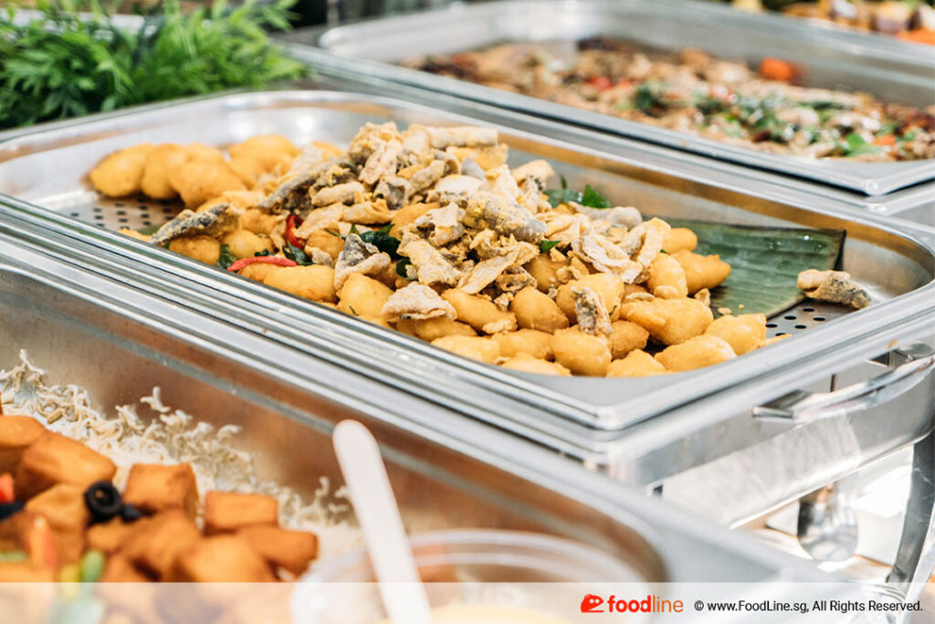 Online food catering services for delivery in Singapore offering tingkat meals, Chinese food, sushi, roti, party platters and more