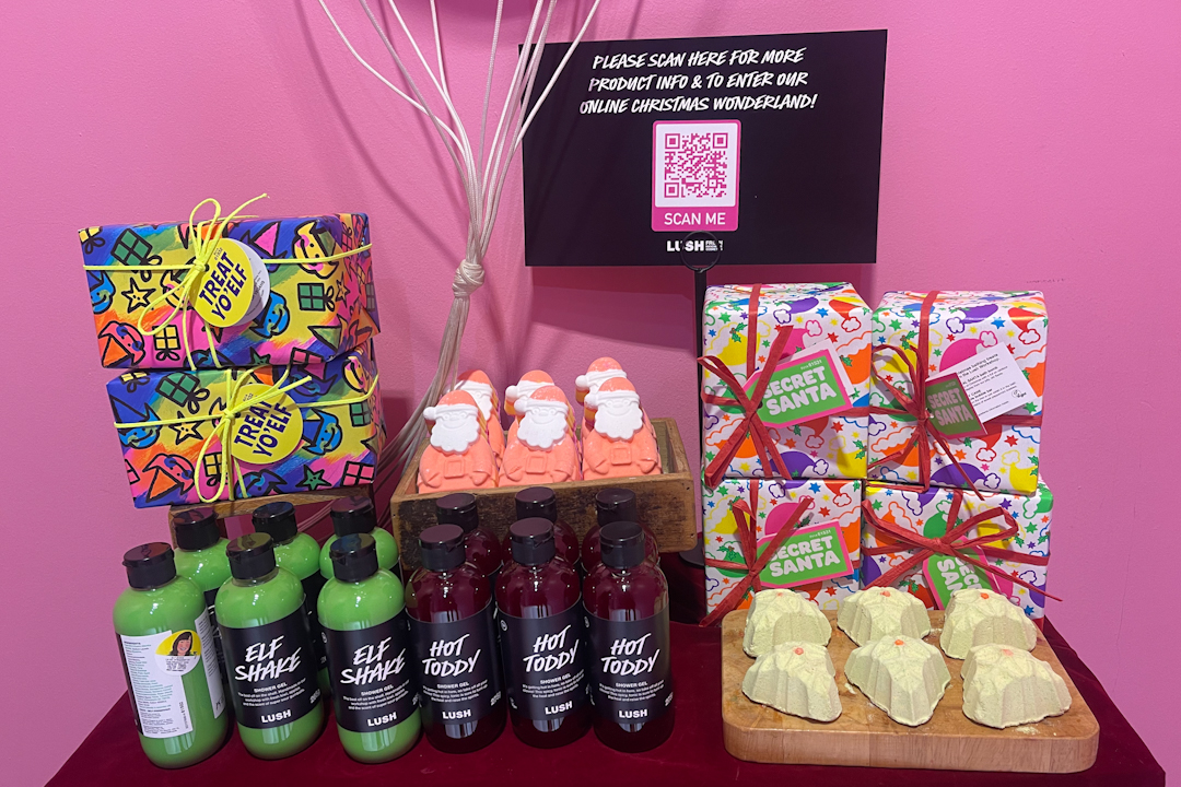 Christmas-exclusive Lush products at Museum of Ice Cream
