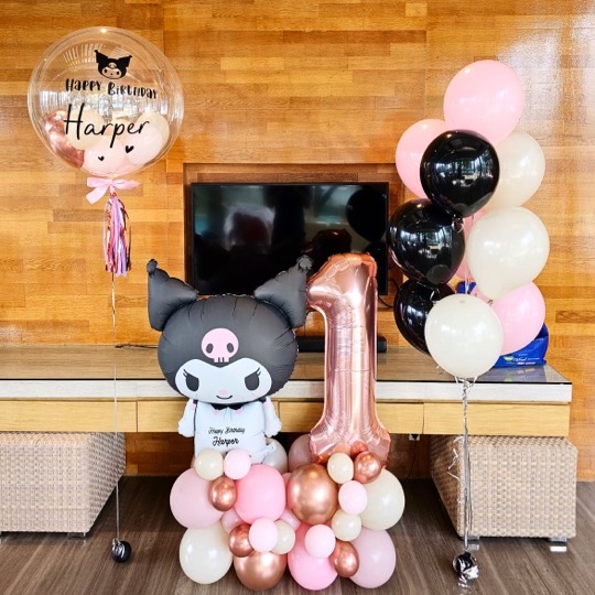 Kuromi balloons from FunLah, with other popular cartoon delivery services