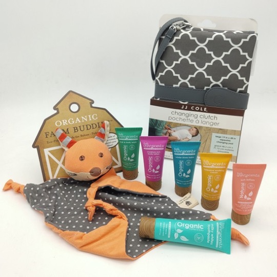 Diaper cake with essentials for new mothers