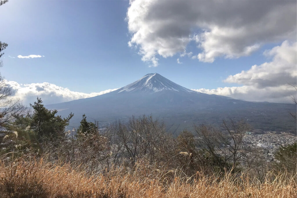 The view of Mount Fuji from a neighbouring mountain, accessible via the ropeway