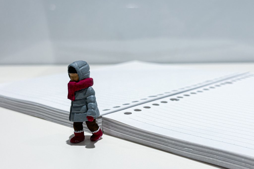 Footprints artwork at Small MUJI Exhibition
