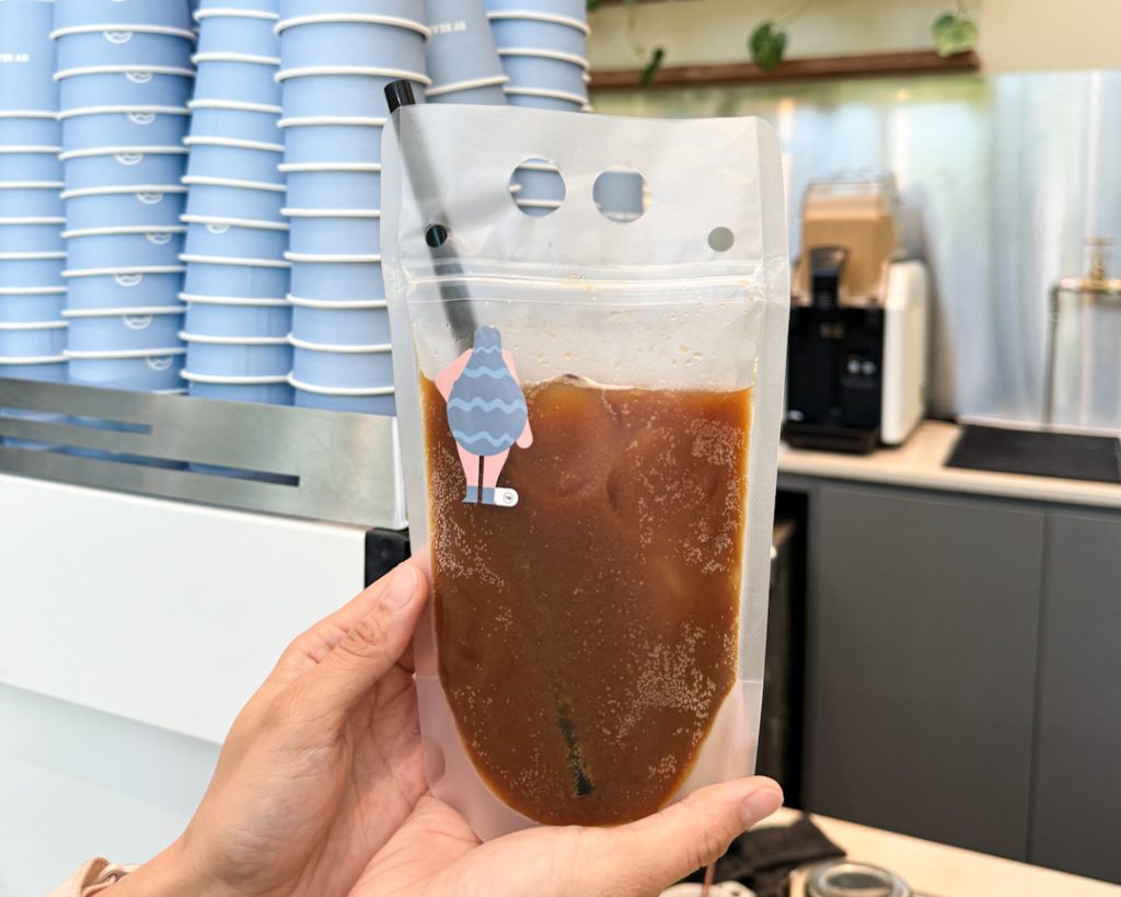 Interesting to-go packaging for Good Egg's Iced Coffee