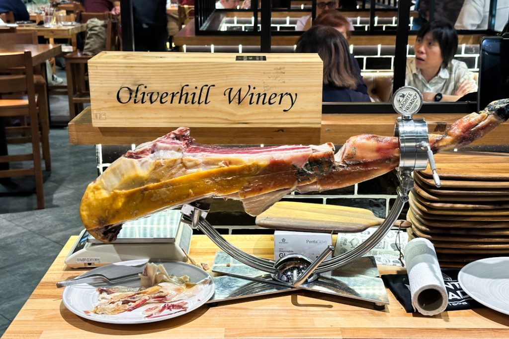Whole Jamon leg in Singapore at Tanjong Pagar restaurant Pura Brasa