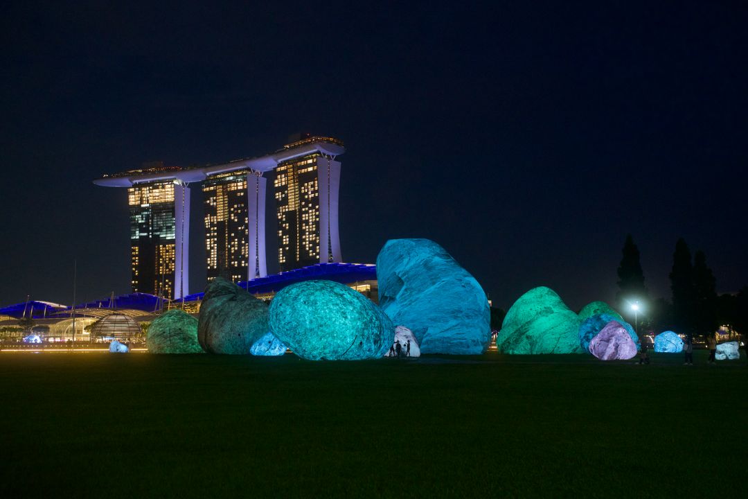 i Light Singapore 2024 Photos - Iwagumi Air Space with Marina Bay Sands