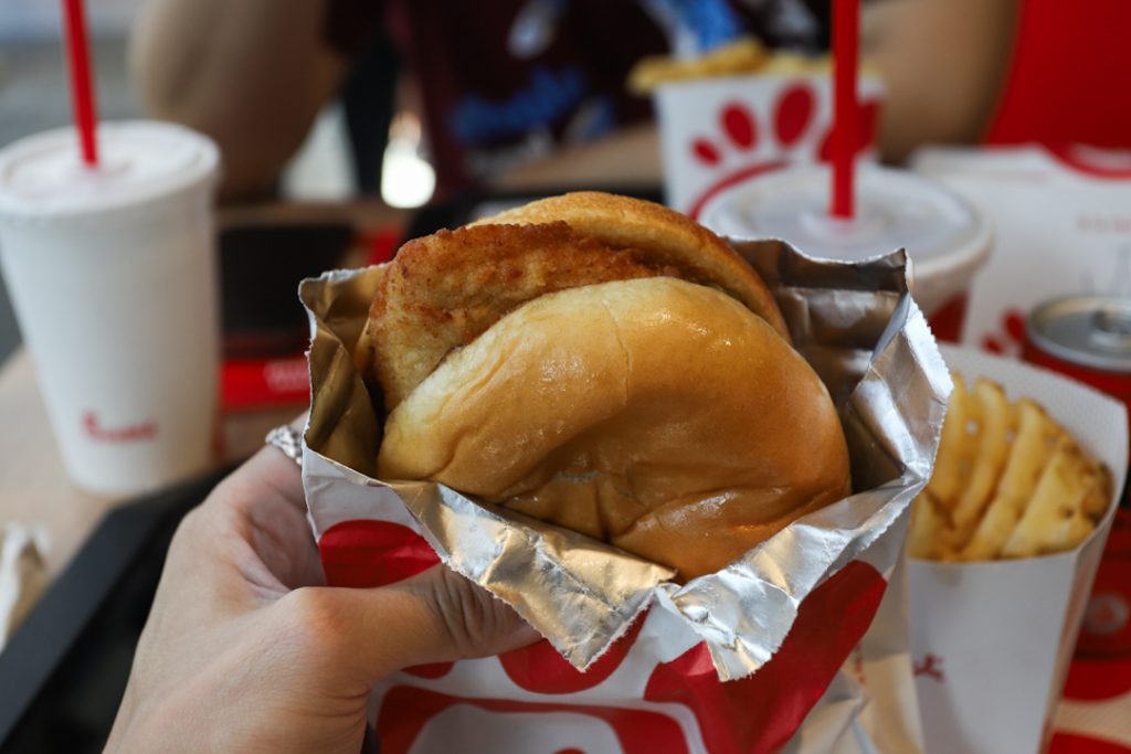 chicken sandwich at chick-fil-a