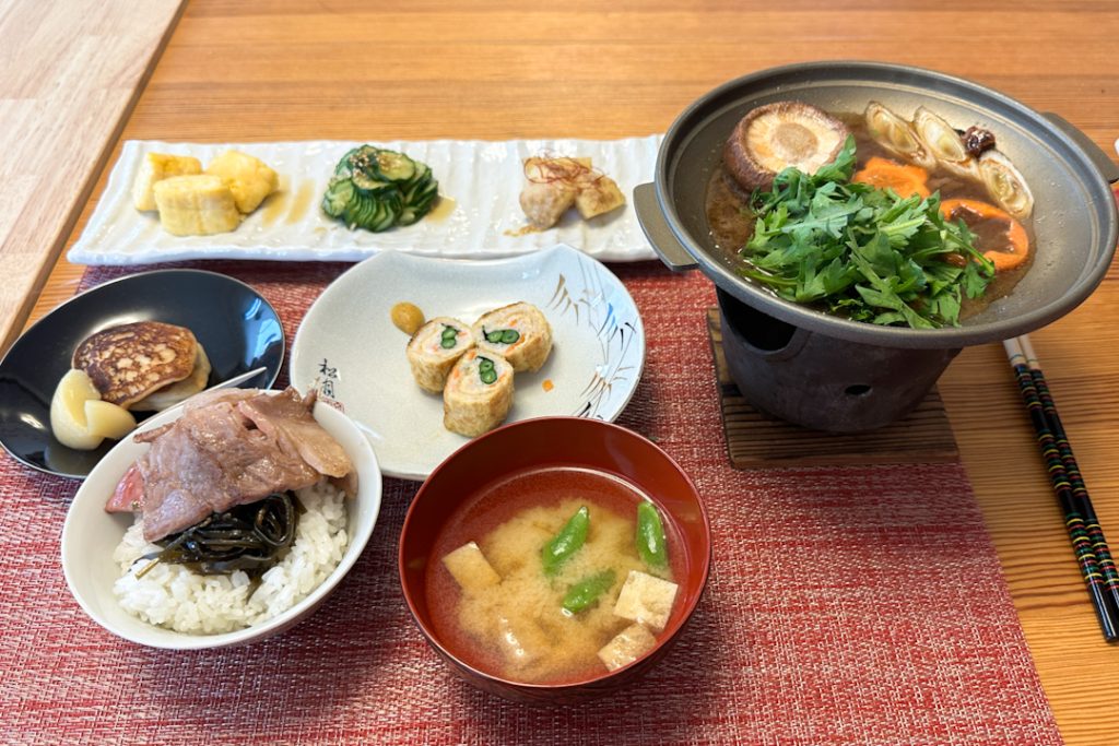 Japanese food cooked at Cooking Sun Tokyo