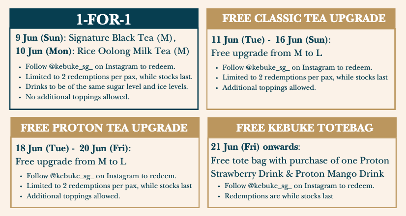 Kebuke Singapore promotions
