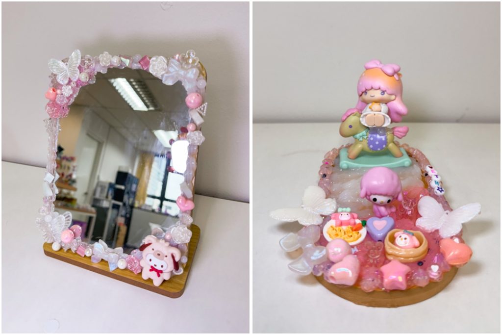 Freetime Studio's Sanrio decoden mirror and phone stand
