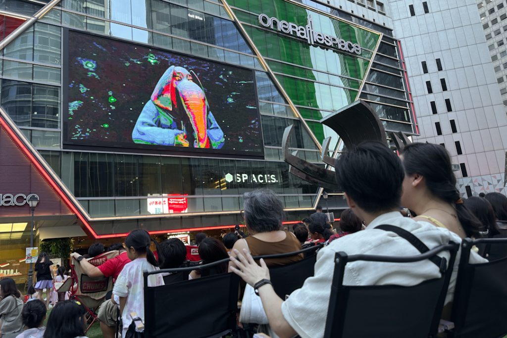 Movie screening at Raffles Place