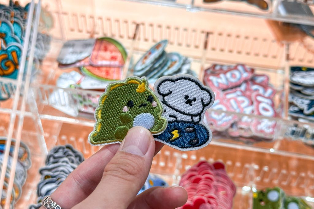 Dino and Kakao Emoticon white puppy iron on patch