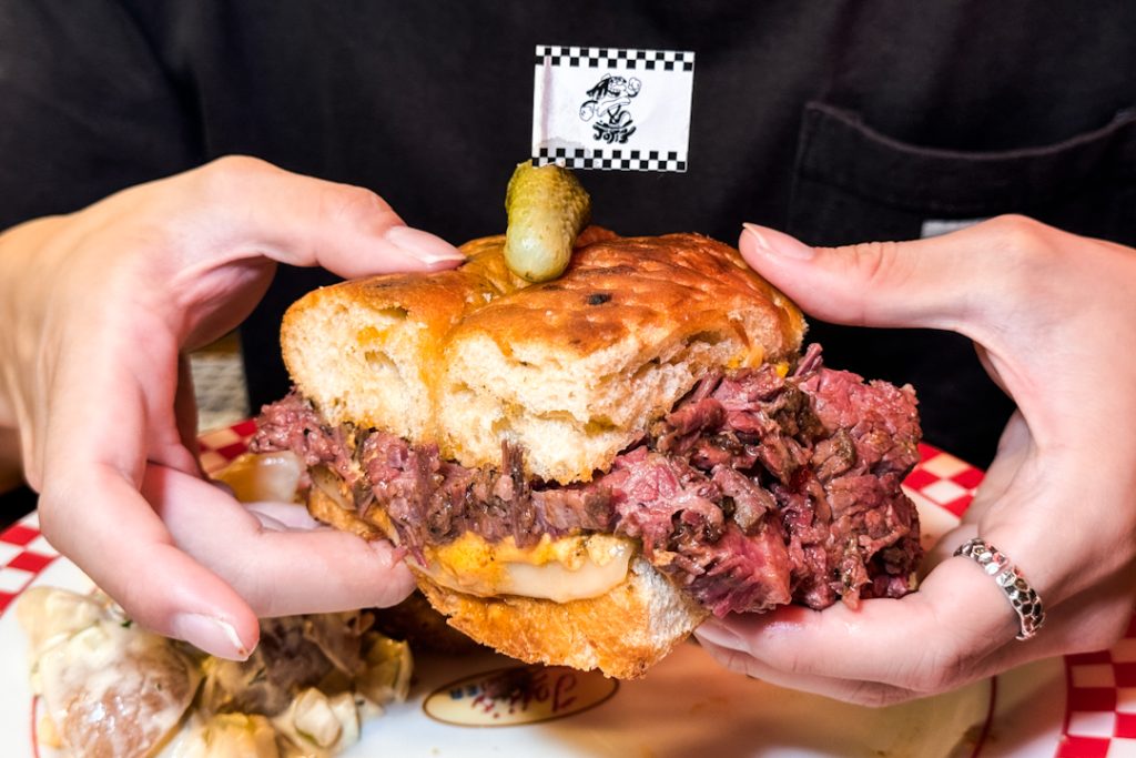 Close up of Joji's Classic Reuben Sandwich in Singapore