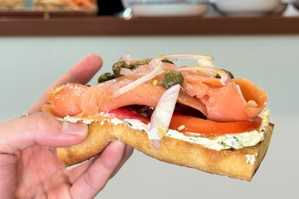 Lox, smoked salmon sandwich at Korio