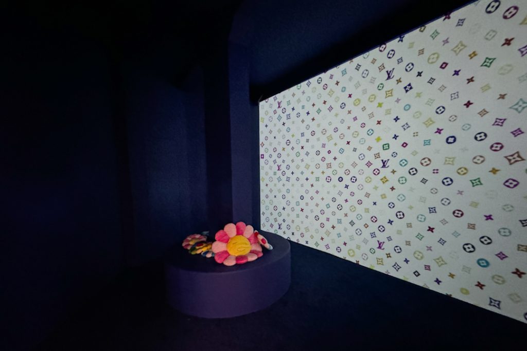 Film screening area for Takashi Murakami's films for LV
