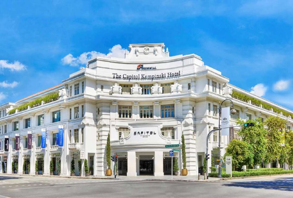 The Capitol Kempinski Hotel is an elegant heritage-style hotel located in Raffles Place