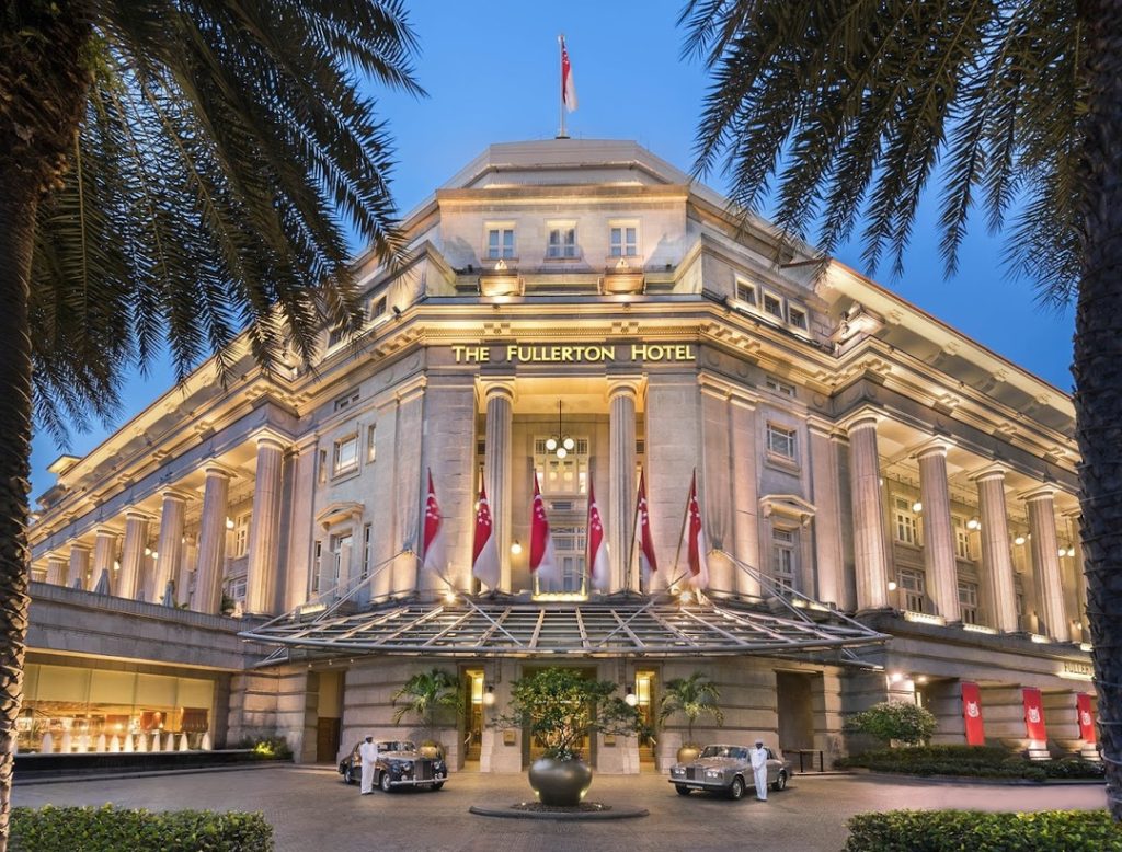 The Fullerton Singapore is known for its luxury colonial-style and strategic location in front of the Marina Bay Sands
