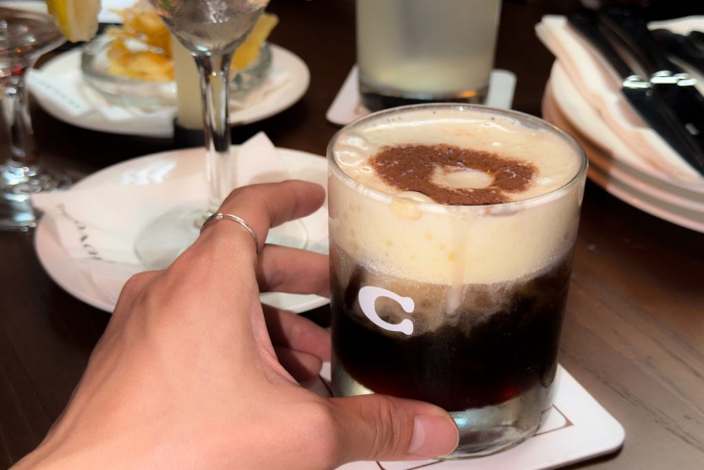 Espresso Martini with White Chocolate Foam at Coach Bar