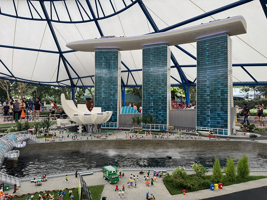 Marina Bay Sands in miniature LEGO form at MINILAND Singapore