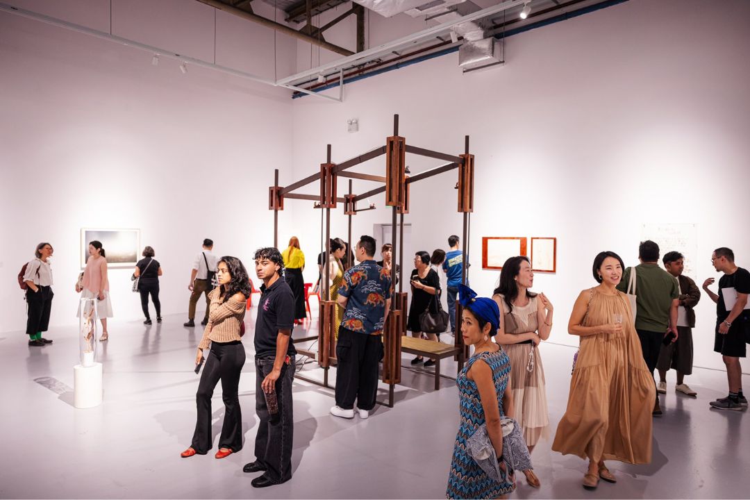 Sama Sama Whitestone Gallery people looking at exhibits