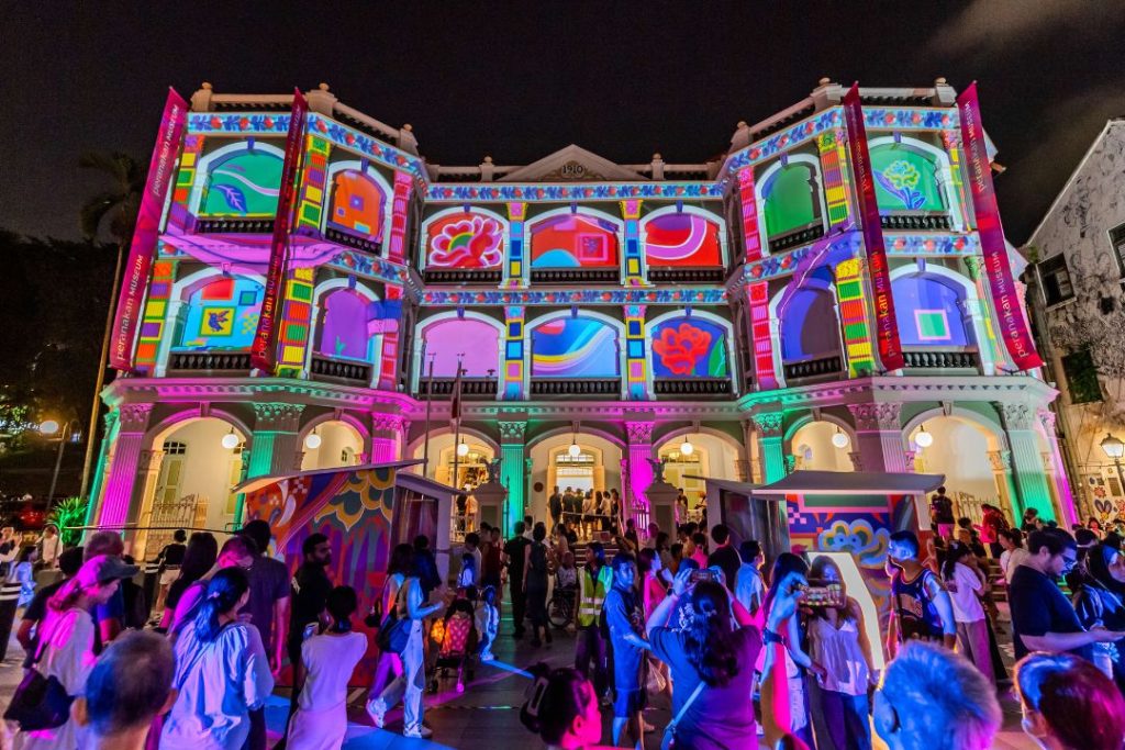 Facade of Peranakan Museum during Singapore Night Festival