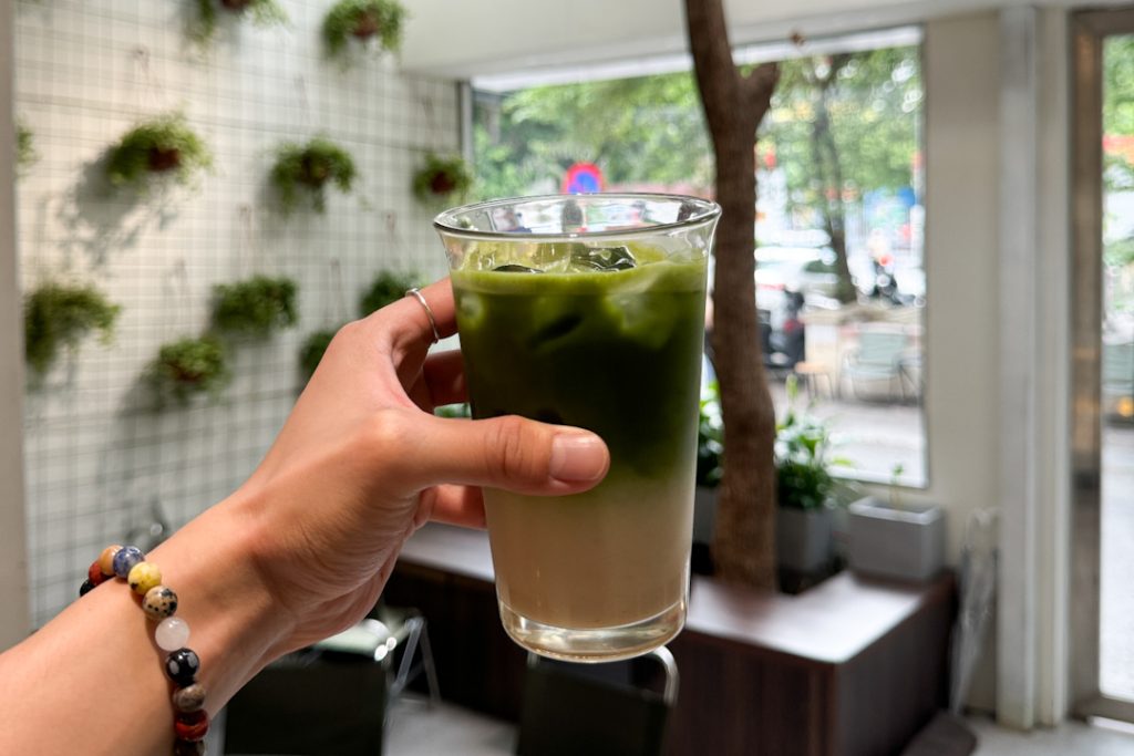 Iced Oat Matcha Latte at Kismet Coffee