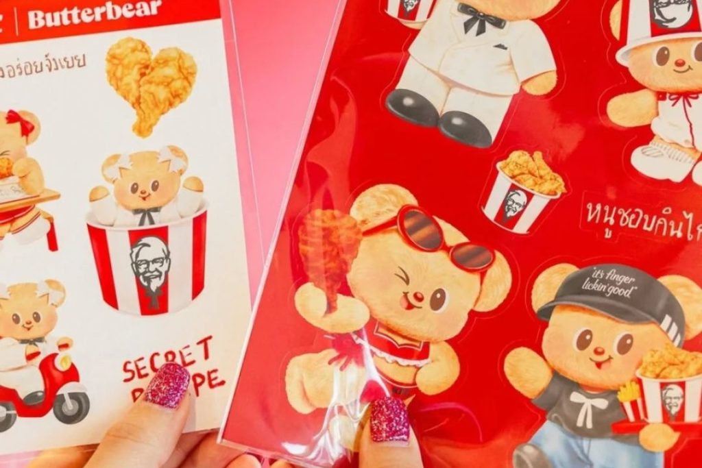 Nong Noey stickers from KFC x Butterbear merchandise