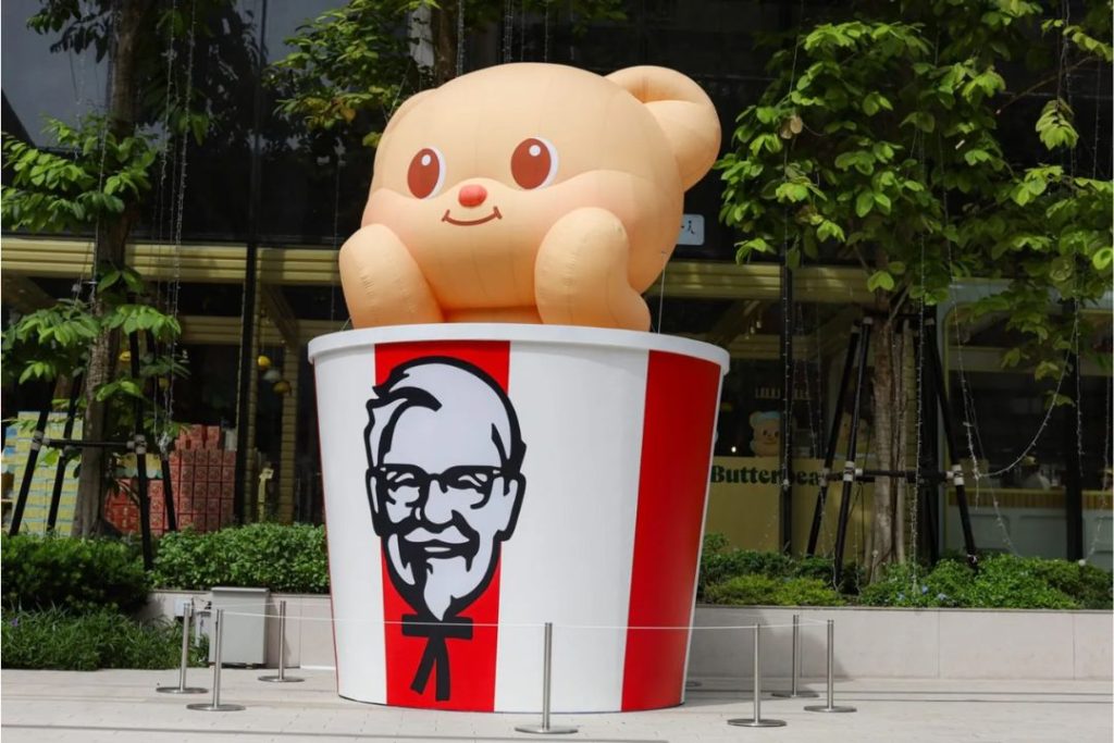 Nong Noey Butterbear in KFC Bucket