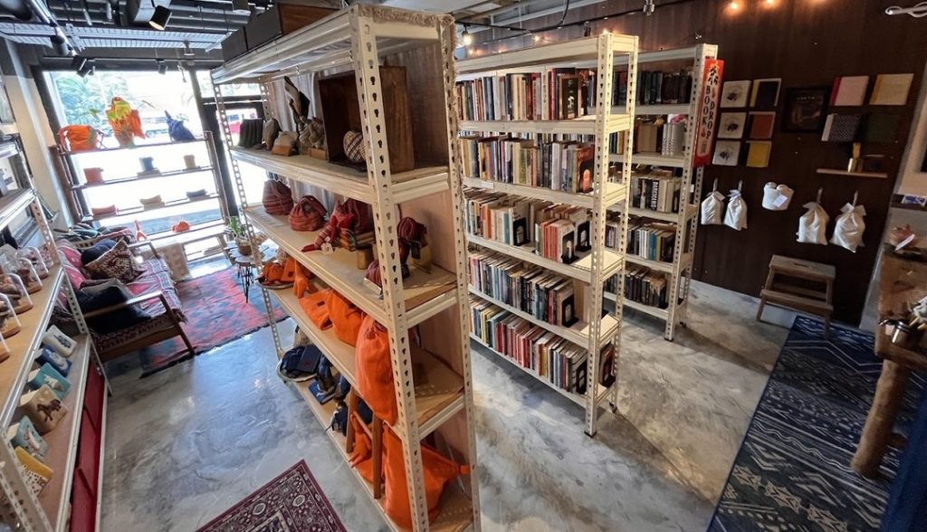 bookshelves on the bookstore