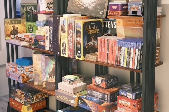 collection of boardgames at ME Cafe & Games