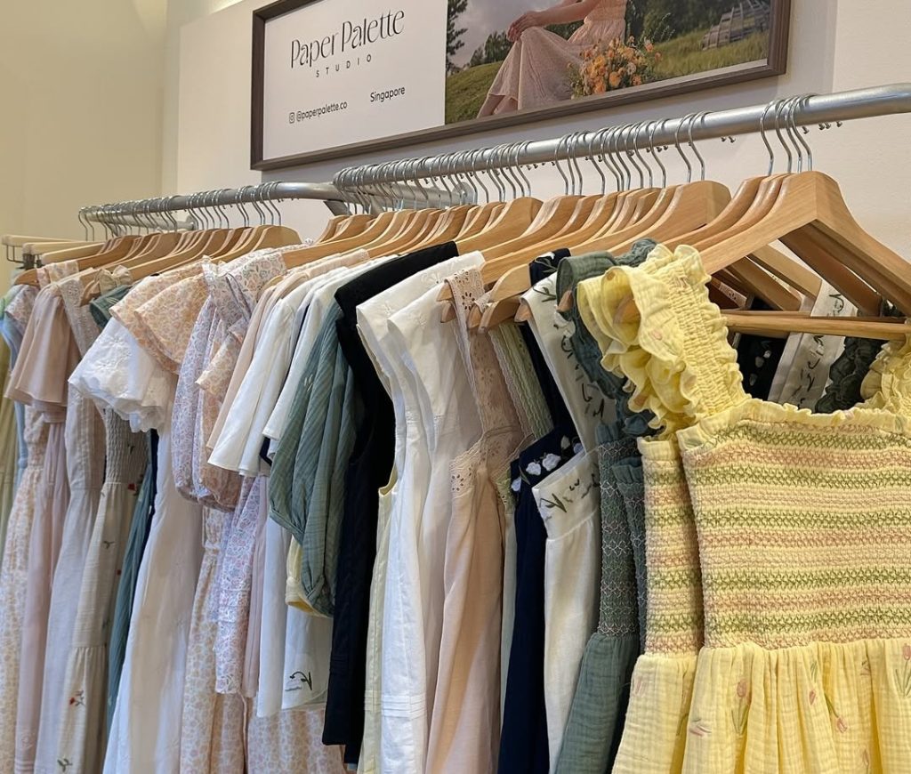 collection of clothing sold at with love store display