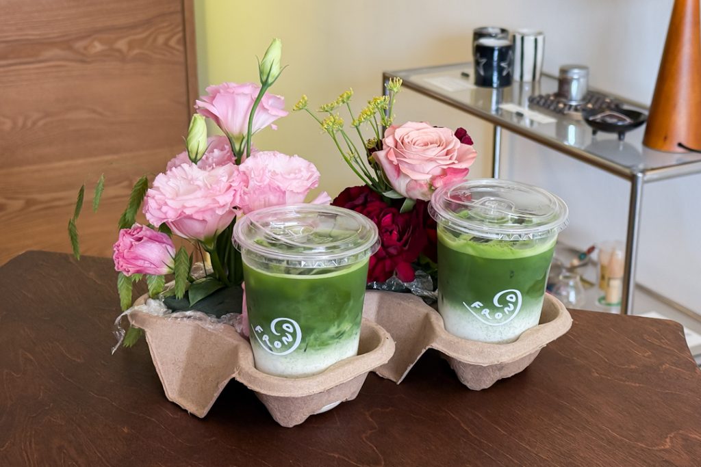 Floral arrangement and matcha date idea in Joo Chiat