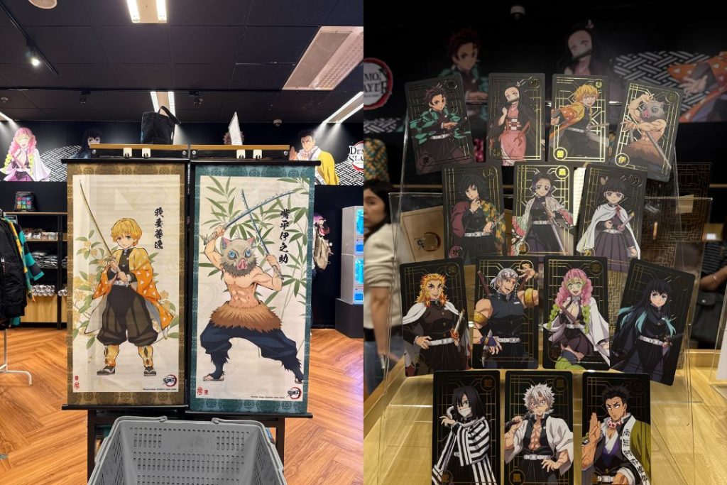 Demon Slayer collecting cards and wall scroll
