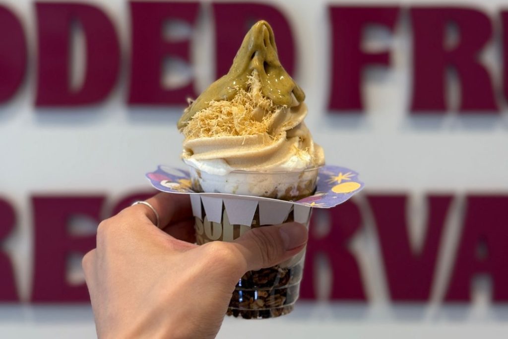 Dubai Chewy Cookie in frozen yogurt form. Turkish Dream at Soft Spot Acai