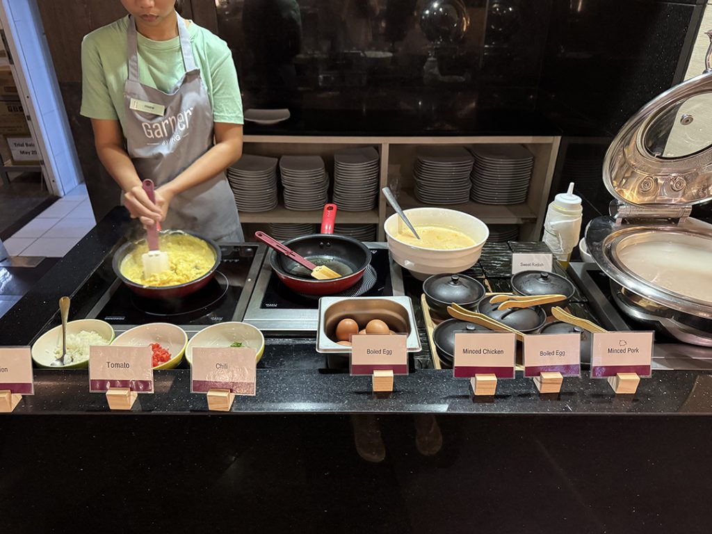 Breakfast spread and egg station at Garner Hotel Pattaya Central