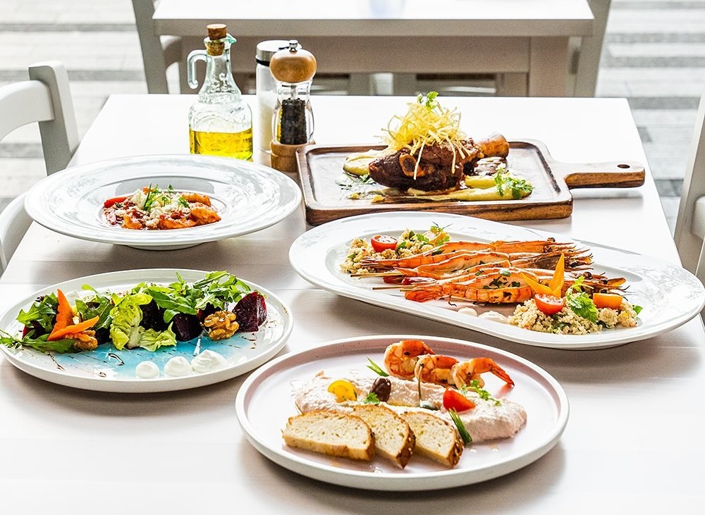 Mykonos on the Bay food spread