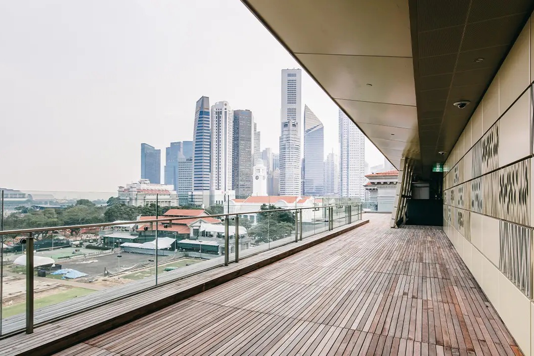 National Gallery Singapore Padang Deck rooftop view F1 Marina Bay Street Circuit