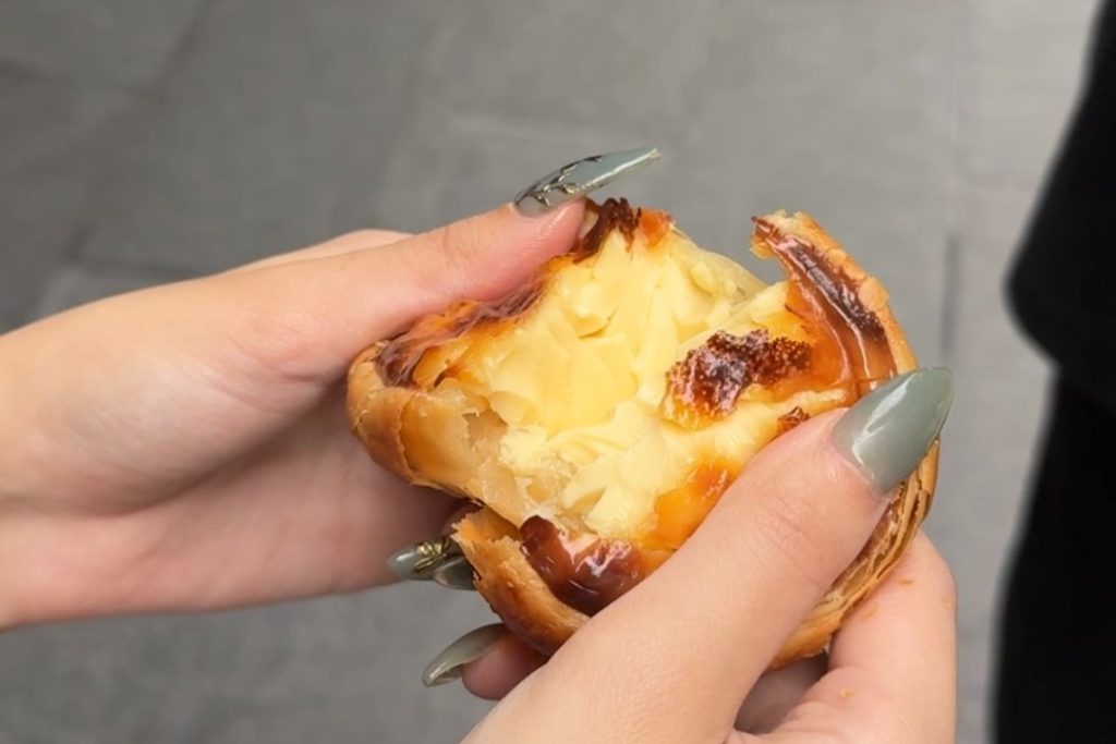 Flaky portugese tart at madeleine's aperia mall