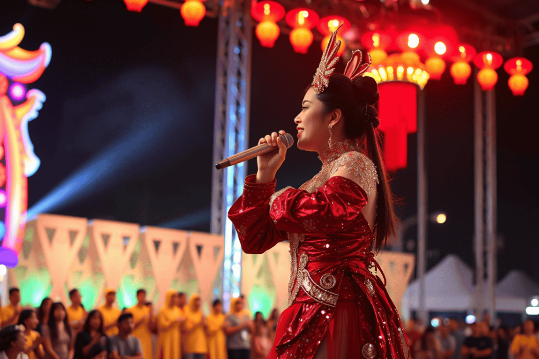 Hungry Ghost Festival getai open-air stage performance in Geylang, Singapore 2026