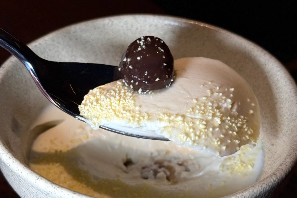 makgeolli panna cotta at Liora